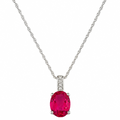 Oval Ruby and Diamond Pendant Necklace