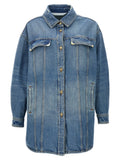 Palm Angels Washed Denim Jacket — Blue
