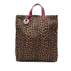 Leopard Printed Canvas Shopping Tote