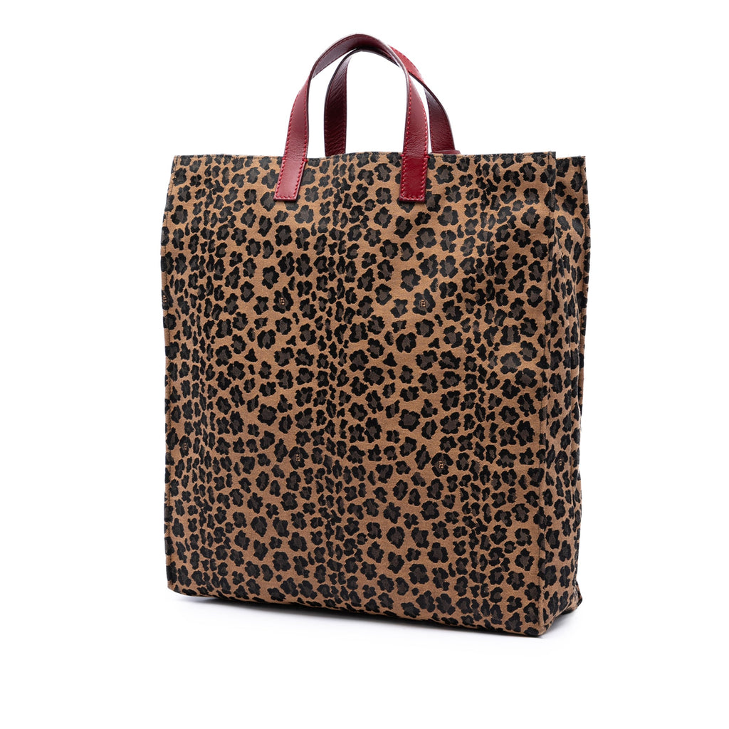 Leopard Printed Canvas Shopping Tote