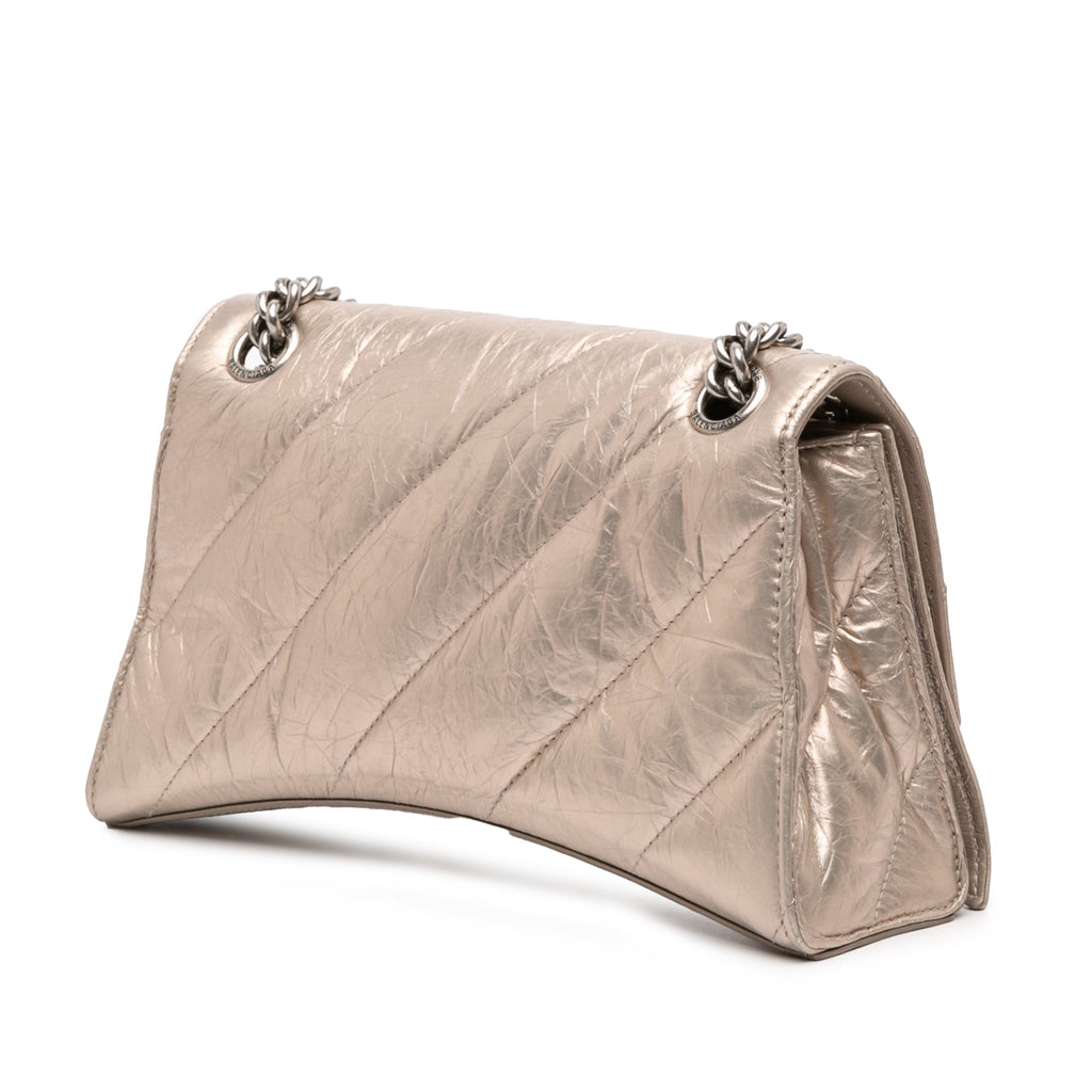 Small Metallic Calfskin Crush Chain Shoulder Bag