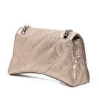 Small Metallic Calfskin Crush Chain Shoulder Bag