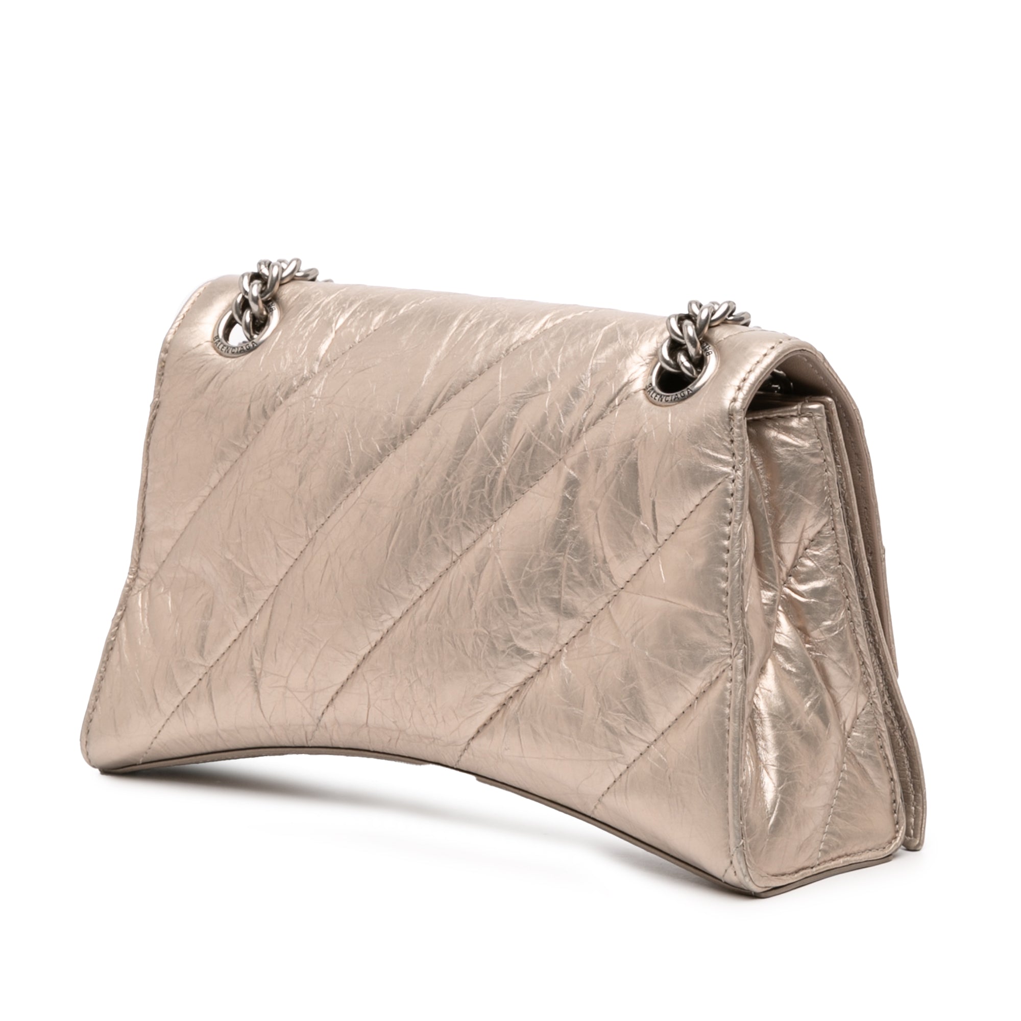 Small Metallic Calfskin Crush Chain Shoulder Bag