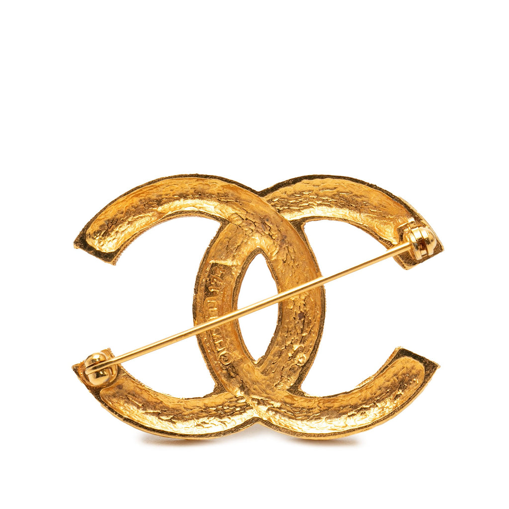 CC Gold Plated Strass Brooch