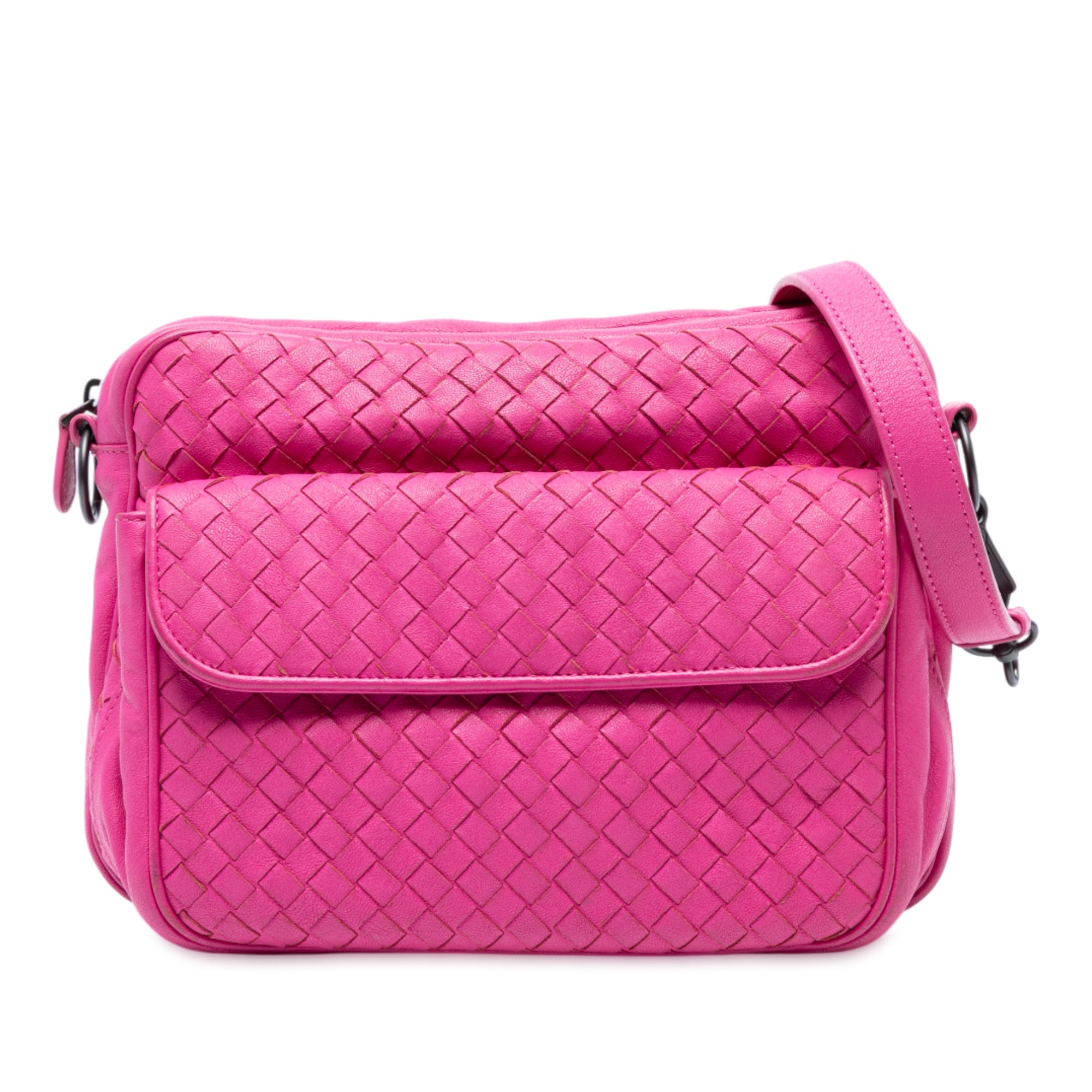 Nappa Intrecciato Front Pocket Messenger Bag