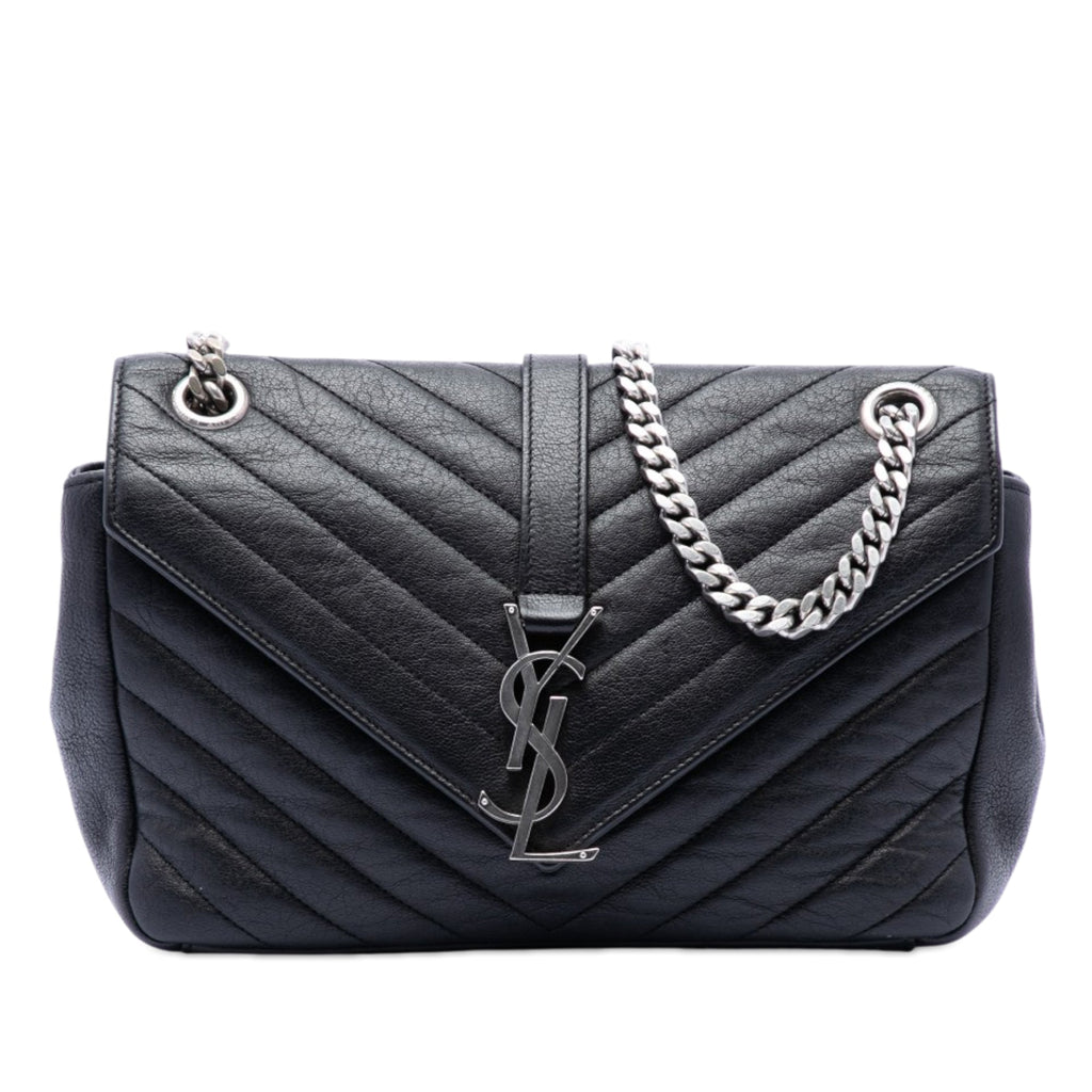 Medium Chevron Sheepskin Monogram College Punk Shoulder Bag