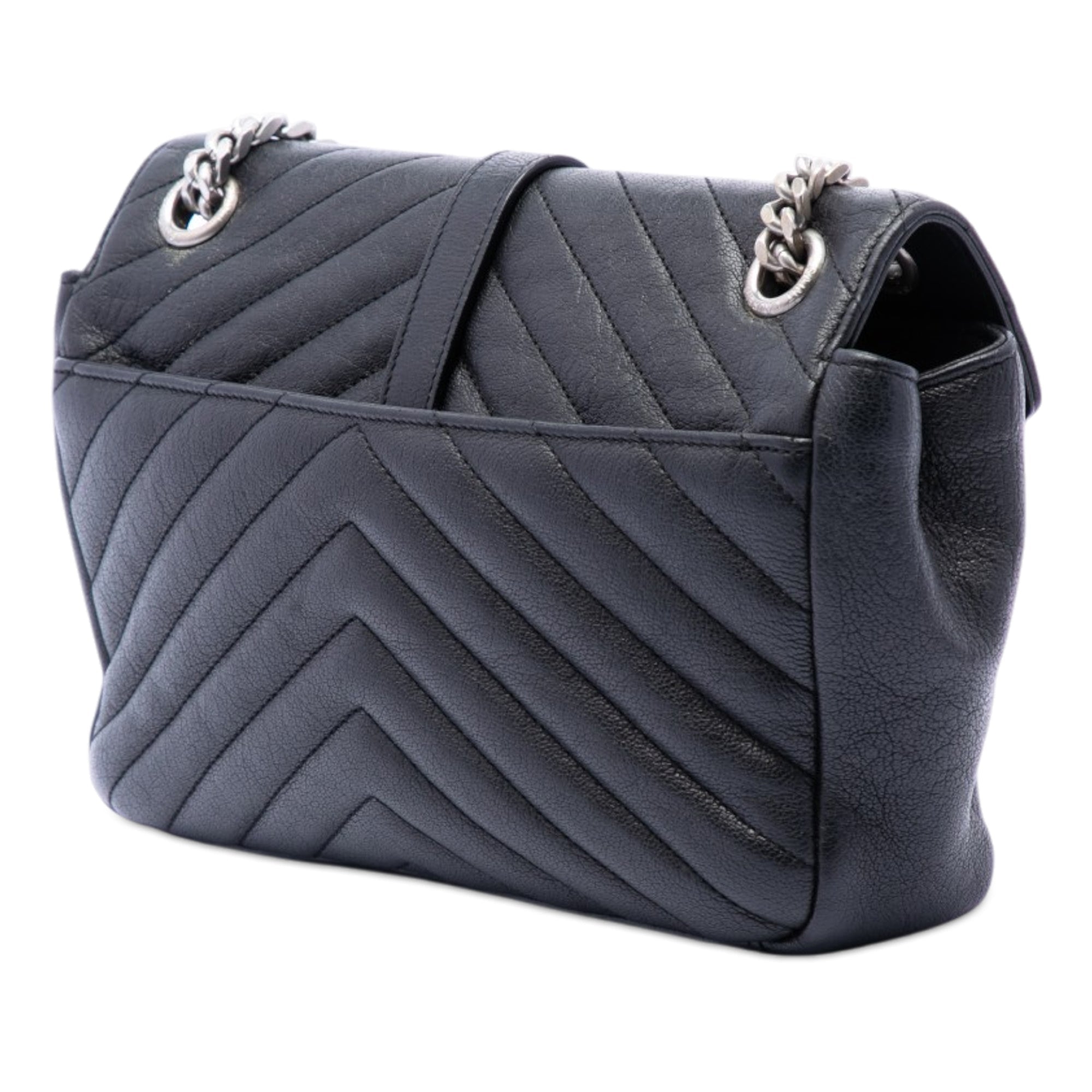Medium Chevron Sheepskin Monogram College Punk Shoulder Bag
