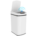 Automatic 12L Touchless Motion Sensor Bin, Compact Trash Can for Kitchen, White