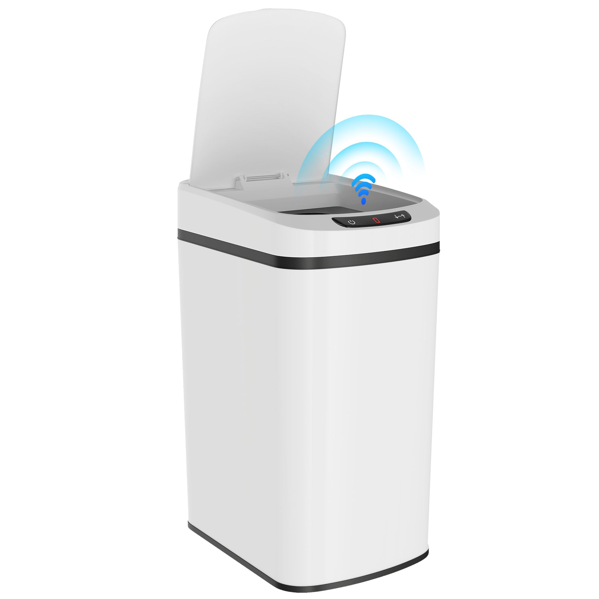 Automatic 12L Touchless Motion Sensor Bin, Compact Trash Can for Kitchen, White