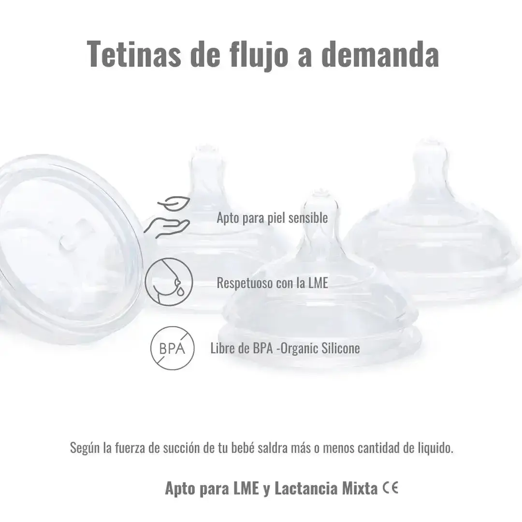 Pack 1 Biberon + 4 tetinas de repuesto Nenina & Co