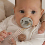 Pack 2 Chupeteros DIAMOND beige + white By Nenina & Co