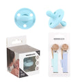 Kit Nenina & Co – Celeste| 2 Chupeteros Algodón Orgánico + 1 Chupete Clásico de Silicona