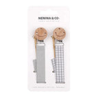 Pack 2 Chupeteros + 1 Chupete DIAMOND By Nenina & Co Gris