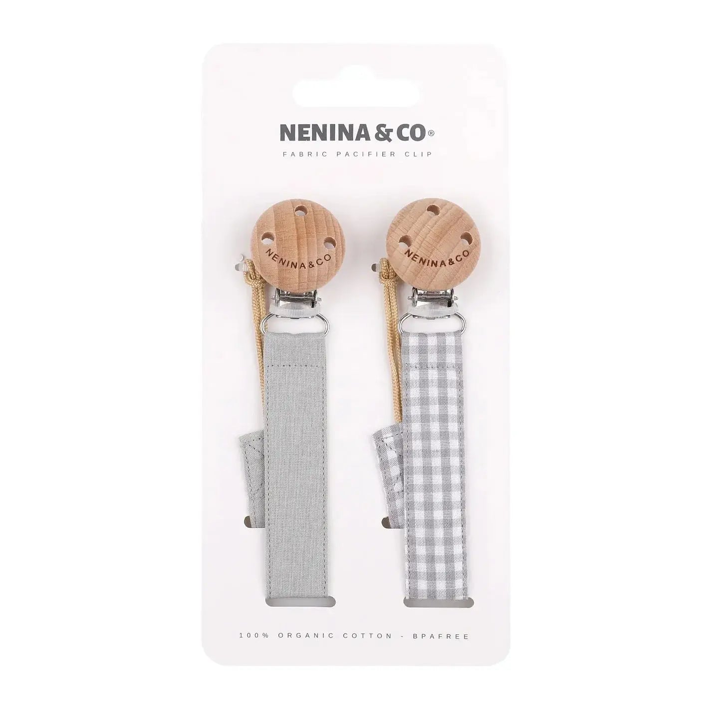 Pack 2 Chupeteros + 1 Chupete DIAMOND By Nenina & Co Gris