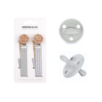 Pack 2 Chupeteros + 1 Chupete DIAMOND By Nenina & Co Gris