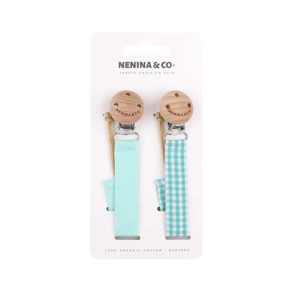 Kit Nenina & Co Mint + Celeste| 2 Chupetes + 2 Chupeteros + Guardachupete