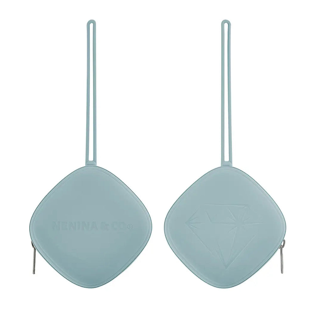Kit Nenina & Co Azul + Gris| 2 Chupetes + 2 Chupeteros + Guardachupete