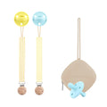 Kit Nenina & Co Amarillo + Celeste| 2 Chupetes + 2 Chupeteros + Guardachupete