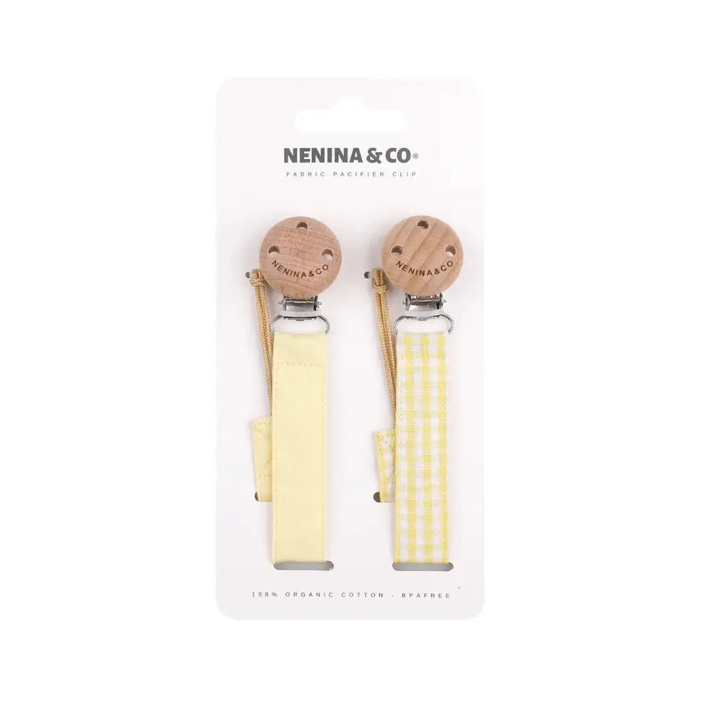 Kit Nenina & Co Amarillo + Rosa chicle| 2 Chupetes + 2 Chupeteros + Guardachupete