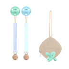 Kit Nenina & Co Mint + Celeste| 2 Chupetes + 2 Chupeteros + Guardachupete
