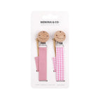 Kit Nenina & Co Rosa pálido + Rosa Chicle| 2 Chupetes + 2 Chupeteros + Guardachupete