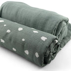 Pack 2 Muselinas Gris + Nieve 70% Bamboo +30 % Algodón Nenina & Co