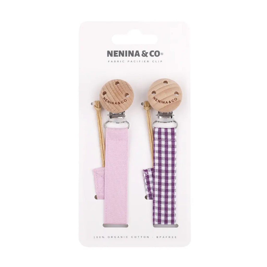 Pack 2 chupetes + Pack 2 chupeteros Lila y Mint DIAMOND By Nenina & Co