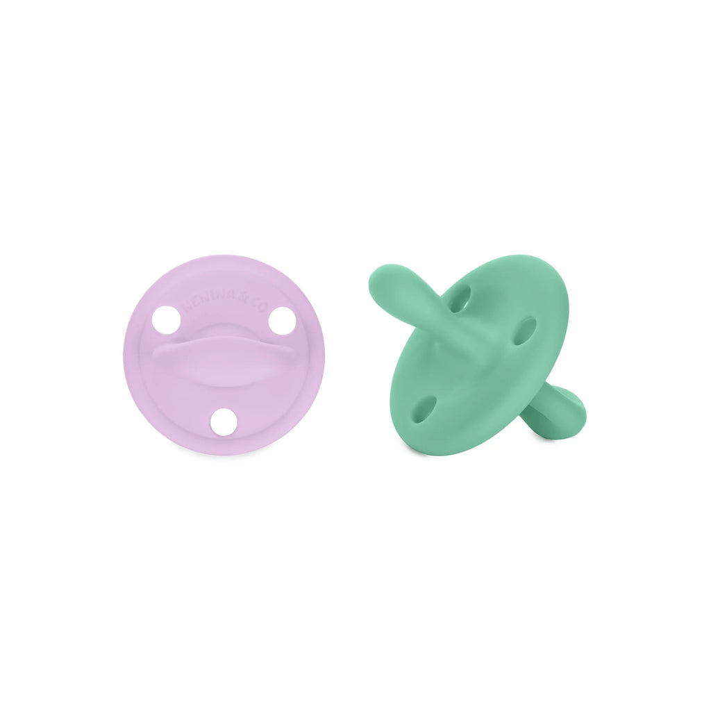 Pack 2 chupetes + Pack 2 chupeteros Lila y Mint DIAMOND By Nenina & Co