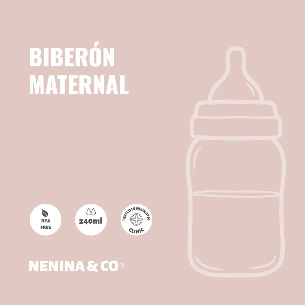 Kit de Biberón y Chupete Clásico con Chupeteros de Algodón para Bebé Recién Nacido | Nenina & Co