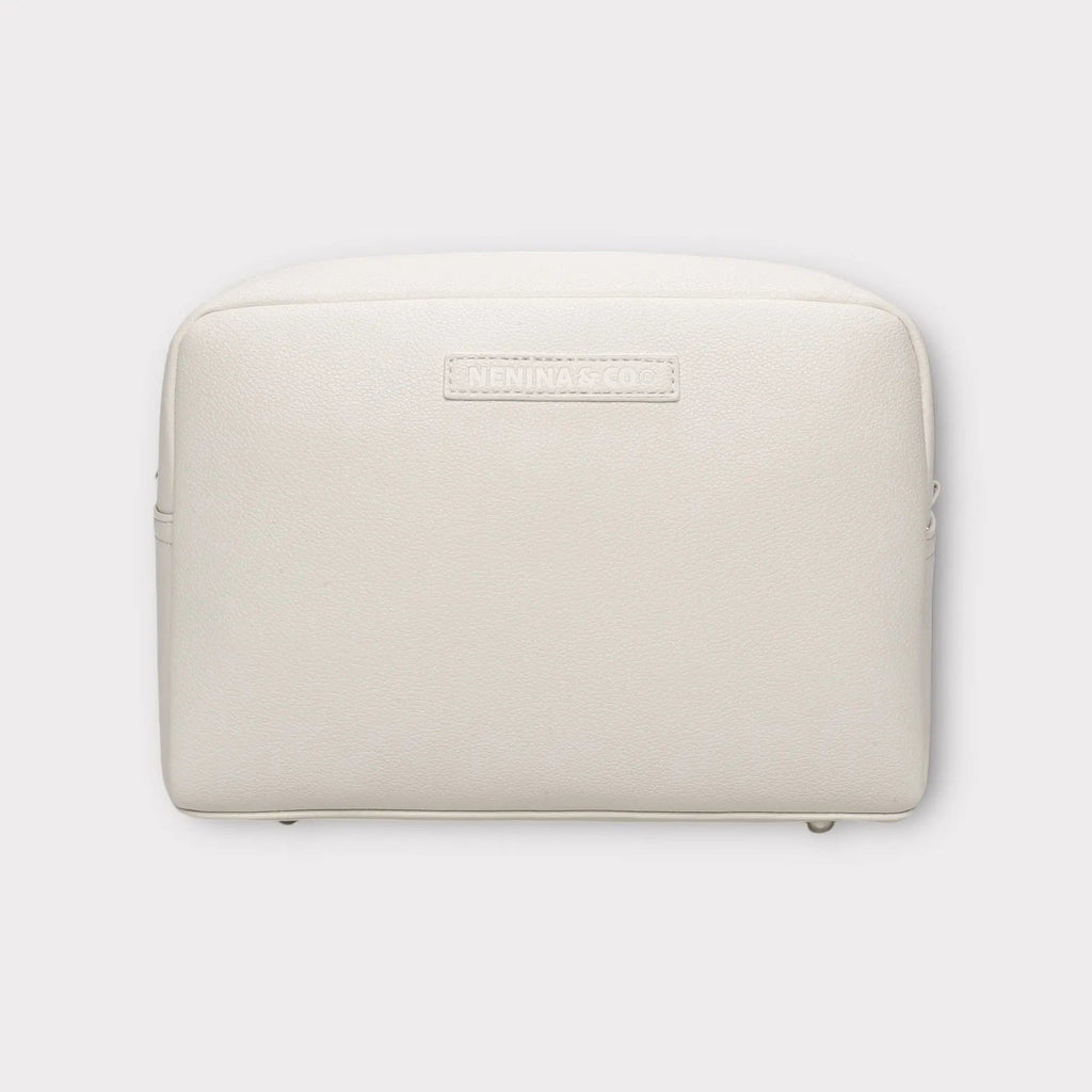 Pack Nacimiento Bebé: Portadocumentos + Neceser de Eco Piel MIREM Dusty Beige | Nenina & Co
