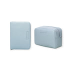 Pack Nacimiento Bebé: Portadocumentos + Neceser de Eco Piel MIREM Dusty Blue | Nenina & Co