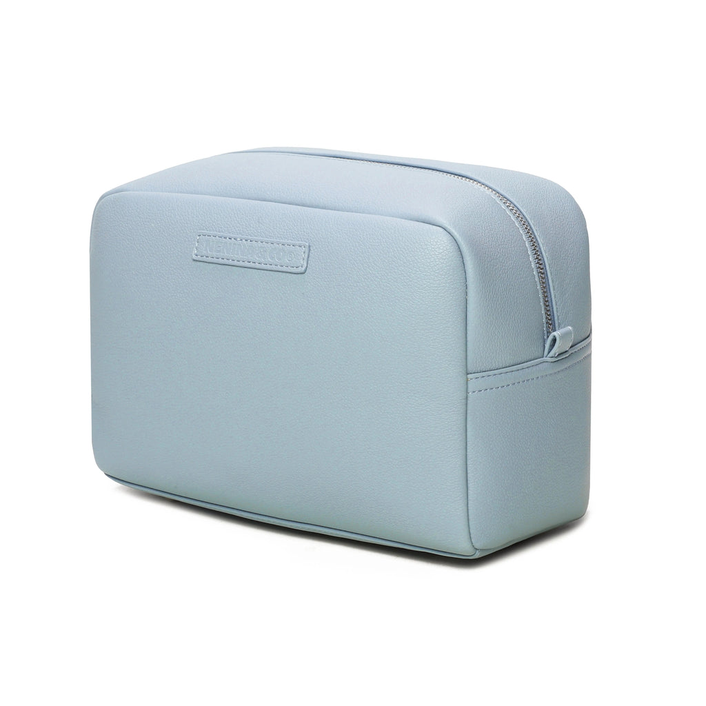 Pack Nacimiento Bebé: Portadocumentos + Neceser de Eco Piel MIREM Dusty Blue | Nenina & Co