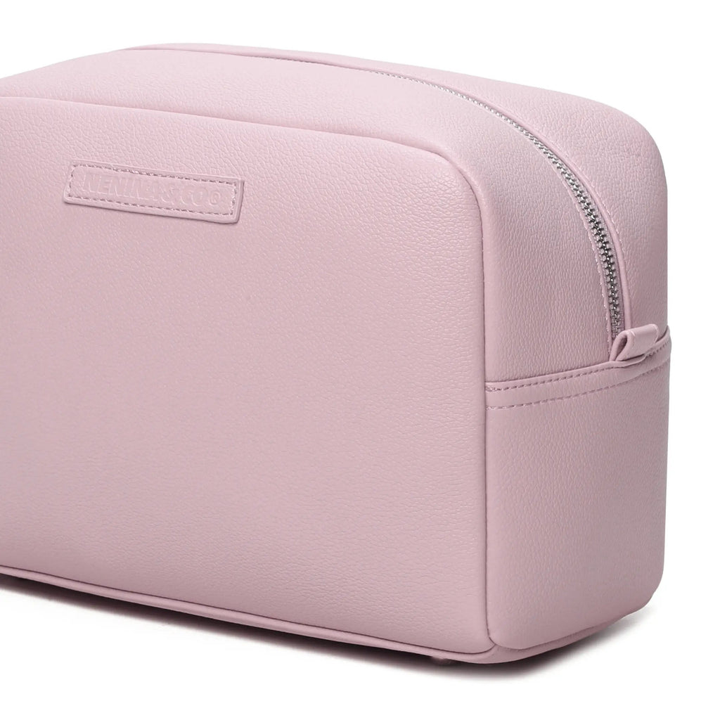 Pack Nacimiento Bebé: Portadocumentos + Neceser de Eco Piel MIREM Rosa pálido | Nenina & Co