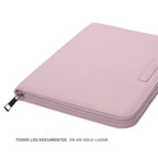 Pack Nacimiento Bebé: Portadocumentos + Neceser de Eco Piel MIREM Rosa pálido | Nenina & Co