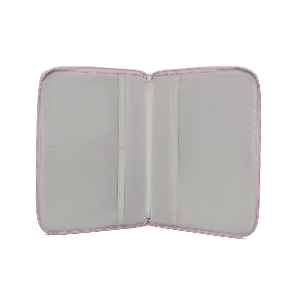 Pack Nacimiento Bebé: Portadocumentos + Neceser de Eco Piel MIREM Rosa pálido | Nenina & Co