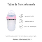 Pack 1 BIBERON Rosa + REPUESTO x 4 TETINAS de silicona  Nenina & Co