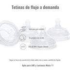 Pack 1 BIBERON Rosa + REPUESTO x 4 TETINAS de silicona  Nenina & Co