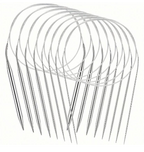 Agujas circulares de punto 80 cm - Set de 8 uds con medidor de agujas