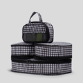 Space-Saving Compression Packing Cube Set - Black Gingham