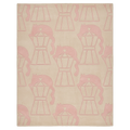 Pale Pink Silhouette Pattern Hand Tufted Rug