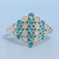 Round Cut Paraiba Lab Gemstone Bezel Set Wedding Ring