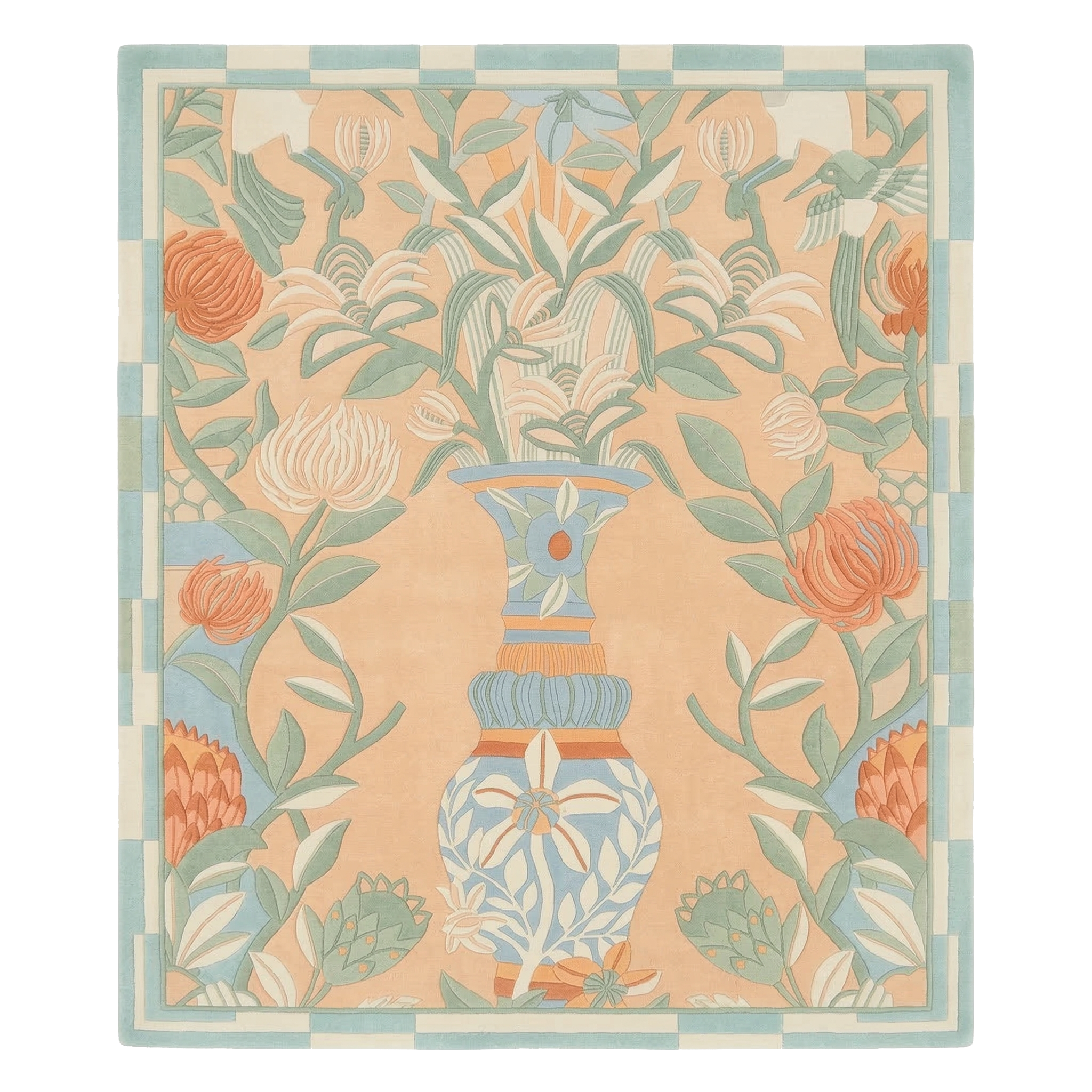 Pastel Garden Vase Hand Tufted Wool Rug