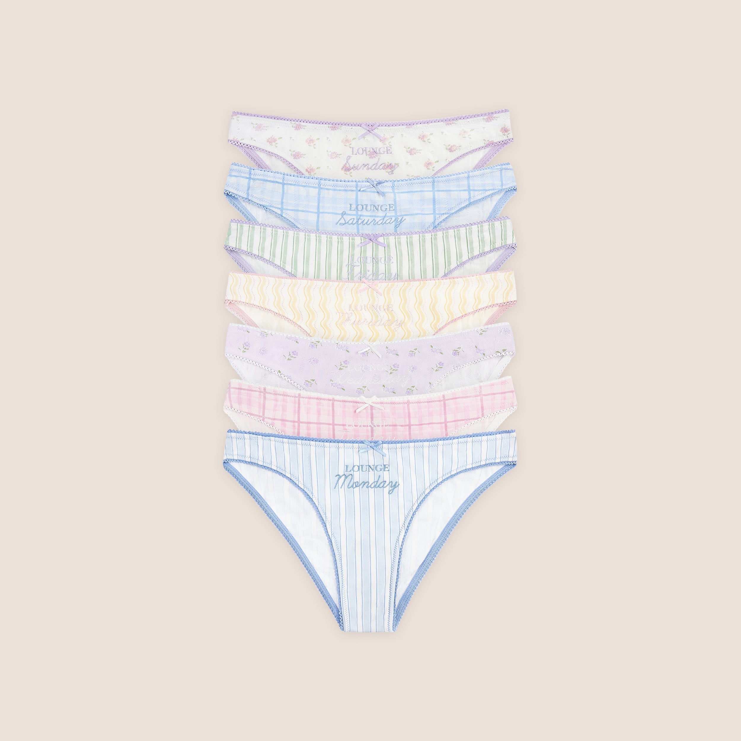 Lounge Underwear Days of the Week Briefs (7-Pack) - Multicolour Print