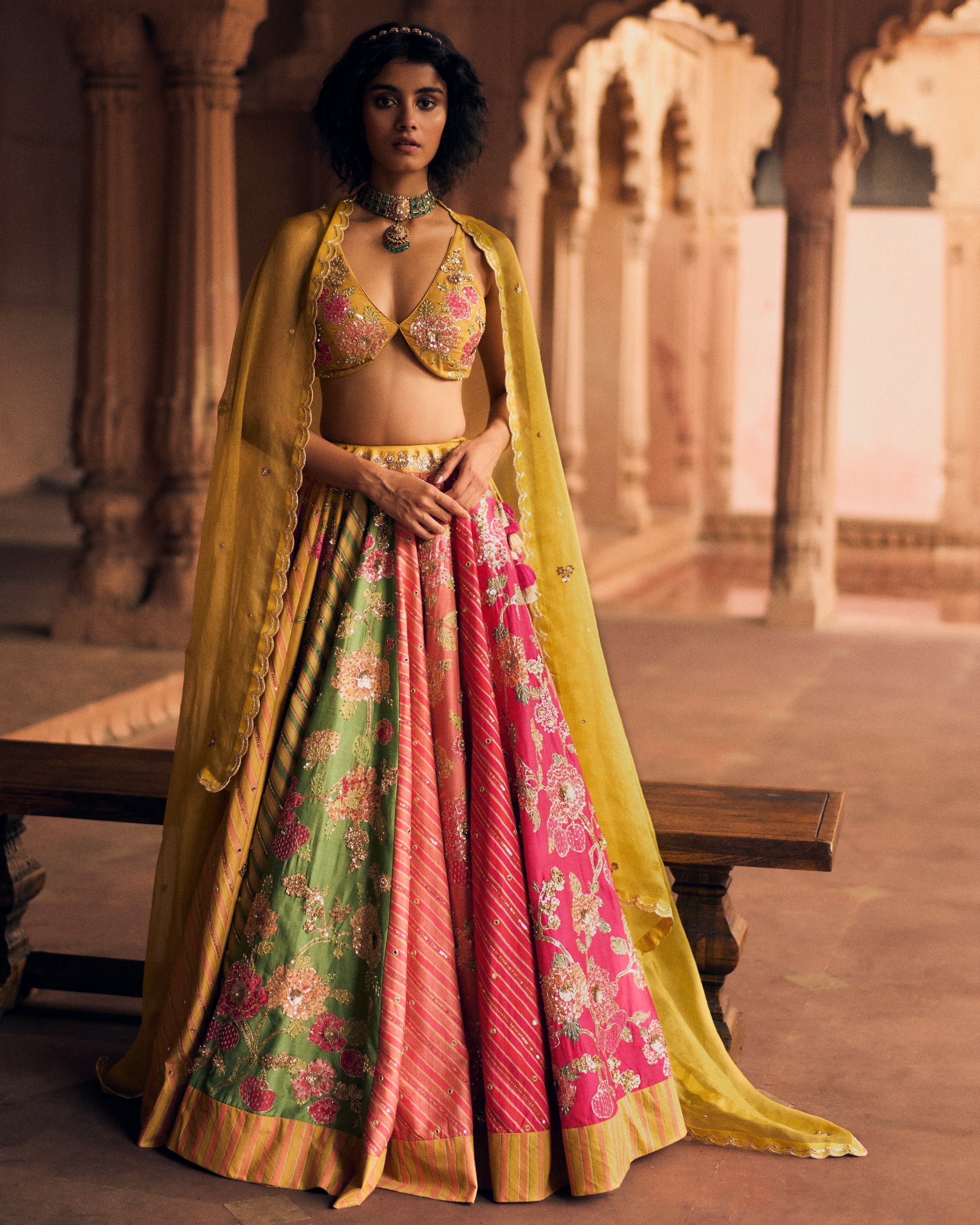Multicolor Ode to Rajasthan Lehenga Set By KYNAH, Luxury Indian Fashion & Bridal Wear