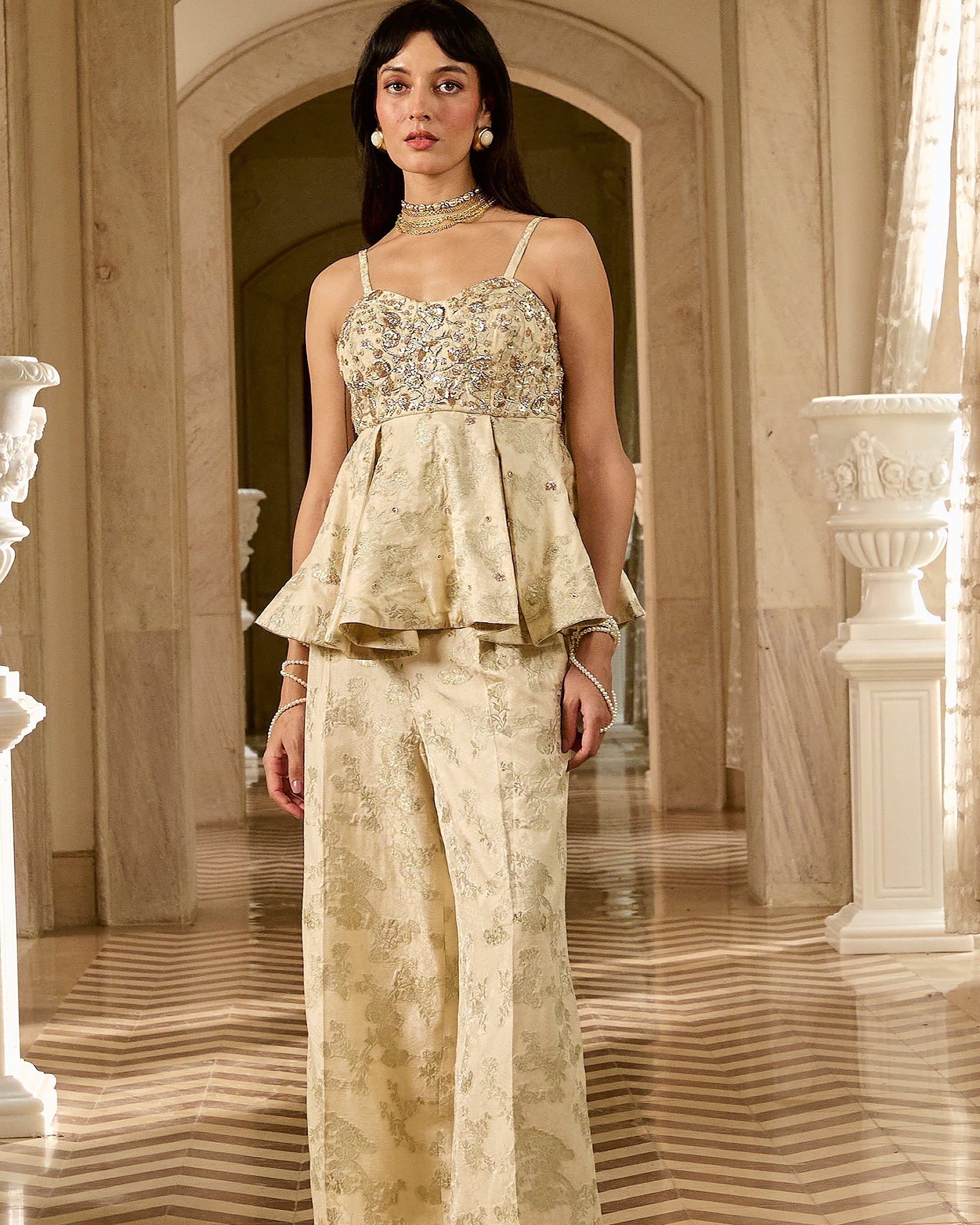 Greta Peplum Set By KYNAH, Luxury Indian Fashion & Bridal Wear