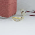 Pave Set Round Lab Diamond Curved Band