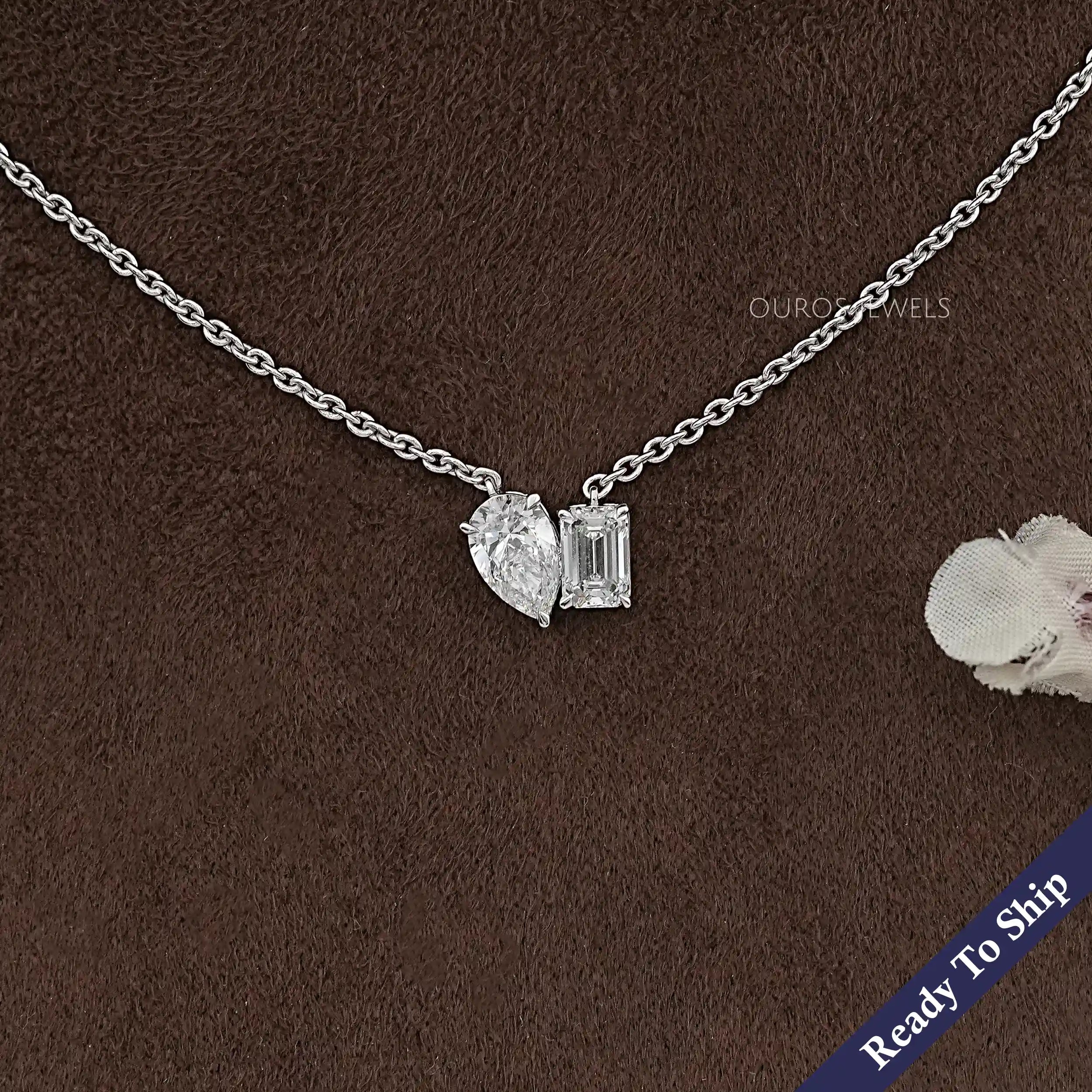 Pear And Emerald Lab Diamond Toi Moi Pendant