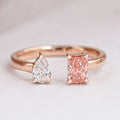 Pear And Radiant Lab Diamond Toi Et Moi Ring