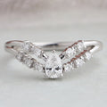 Pear Diamond Double Curved Band