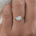 Pear Cut Lab Grown Diamond Curved Solitaire Ring